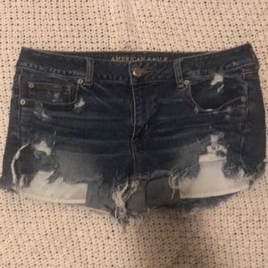American Eagle Medium Wash Shorts with Frayed End